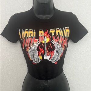 Black Graphic World Tour Women's Top